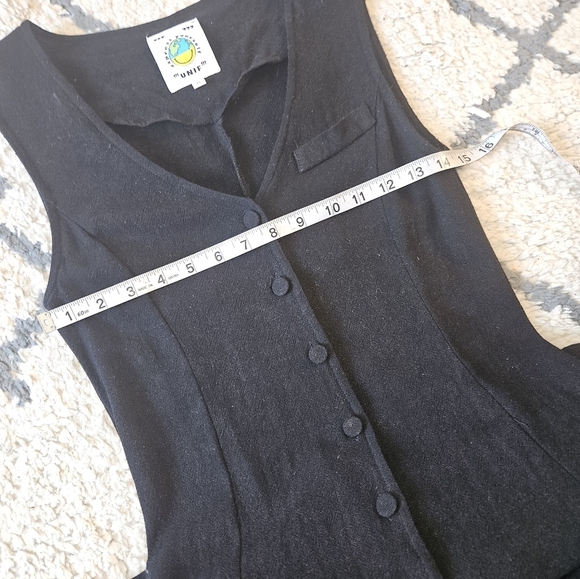 UNIF linen Blend Maxi Length Button Down Sleeveless Dress Xs - Picture 5 of 6